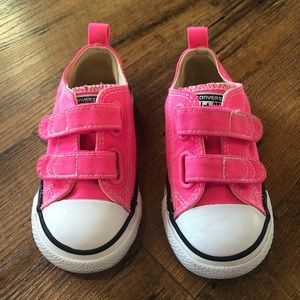 Pink Velcro Converse